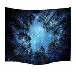 Forest Trees and Starry Sky Tapestry